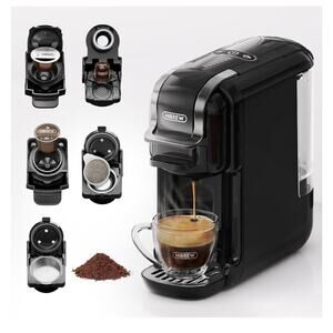 HiBREW H2B 5-in-1 Pods Coffee Maker 19 Bar Espresso Machine- Black -NIB